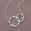 Genuine Emerald Infinity Pendant Necklace by Fine Color Jewels