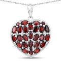 Genuine Garnet and White Topaz Heart Shaped Pendant by Fine Color Jewels