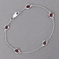 Genuine Garnet By The Yard Dainty Bracelet by Fine Color Jewels