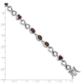 Genuine Garnet Silver Link Infinity Heart Bracelet by Fine Color Jewels