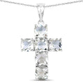 Genuine Green Amethyst Cross Pendant by Fine Color Jewels