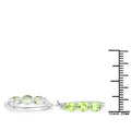 Genuine Green Peridot and Diamond Hoop Earrings by Fine Color Jewels