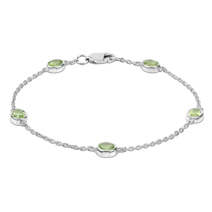 Genuine Green Peridot By The Yard Bracelet by Fine Color Jewels