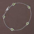 Genuine Green Peridot By The Yard Bracelet by Fine Color Jewels