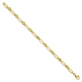 Genuine Green Peridot Paper Clip Sterling Silver Bracelet by Fine Color Jewels