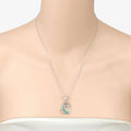 Genuine Heart Shape Emerald Necklace by Fine Color Jewels