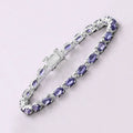 Genuine Iolite Silver Tennis Bracelet by Fine Color Jewels