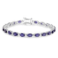 Genuine Iolite Silver Tennis Bracelet by Fine Color Jewels