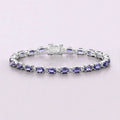 Genuine Iolite Silver Tennis Bracelet by Fine Color Jewels