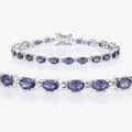 Genuine Iolite Silver Tennis Bracelet by Fine Color Jewels