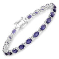 Genuine Iolite Silver Tennis Bracelet by Fine Color Jewels