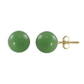 Genuine Jade Gemstone Ball Stud Earrings in 14K Gold by DailySale