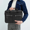 Genuine Leather Business Bag Briefcase - Laptops up to 16-inch by Zerodamage Sahara Case LLC