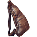 Genuine Leather Chest Bag For Men Leather Shoulder Bag Personality Messenger Bag Casual Bag by DailySale