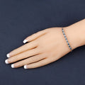 Genuine London Blue Topaz and White Topaz Bolo Bracelet by Fine Color Jewels