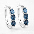 Genuine London Blue Topaz Diamond Earrings by Fine Color Jewels