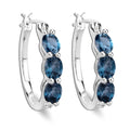 Genuine London Blue Topaz Diamond Earrings by Fine Color Jewels