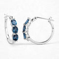 Genuine London Blue Topaz Diamond Earrings by Fine Color Jewels