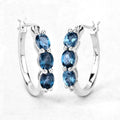 Genuine London Blue Topaz Diamond Earrings by Fine Color Jewels
