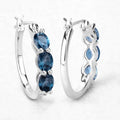 Genuine London Blue Topaz Diamond Earrings by Fine Color Jewels