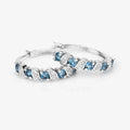 Genuine London Blue Topaz Hoop Earrings by Fine Color Jewels