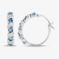 Genuine London Blue Topaz Hoop Earrings by Fine Color Jewels