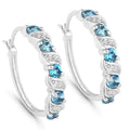 Genuine London Blue Topaz Hoop Earrings by Fine Color Jewels