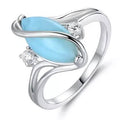 Genuine Marquise-Cut Larimar S Ring by DailySale
