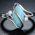 Genuine Marquise-Cut Larimar S Ring by DailySale