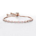 Genuine Morganite and White Diamond Bolo Bracelet by Fine Color Jewels