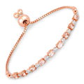 Genuine Morganite and White Diamond Bolo Bracelet by Fine Color Jewels