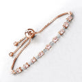 Genuine Morganite and White Diamond Bolo Bracelet by Fine Color Jewels