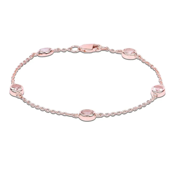 Genuine Morganite By The Yard Bracelet by Fine Color Jewels
