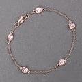 Genuine Morganite By The Yard Bracelet by Fine Color Jewels