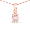 Genuine Morganite Solitaire Necklace by Fine Color Jewels