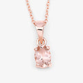 Genuine Morganite Solitaire Necklace by Fine Color Jewels