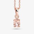 Genuine Morganite Solitaire Necklace by Fine Color Jewels