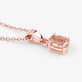 Genuine Morganite Solitaire Necklace by Fine Color Jewels
