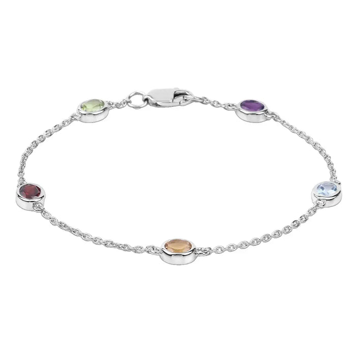 Genuine Multi Stones By The Yard Bracelet by Fine Color Jewels