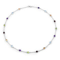 Genuine Multi Stones By The Yard Necklace by Fine Color Jewels