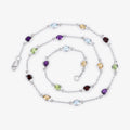 Genuine Multi Stones By The Yard Necklace by Fine Color Jewels