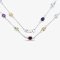 Genuine Multi Stones By The Yard Necklace by Fine Color Jewels