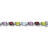 Genuine Multiple Gemstone Link Bracelet Silver