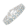 Genuine Opal and Blue Topaz Tennis Bracelet by Fine Color Jewels