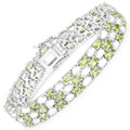 Genuine Opal and Peridot Tennis Bracelet by Fine Color Jewels