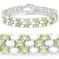Genuine Opal and Peridot Tennis Bracelet by Fine Color Jewels