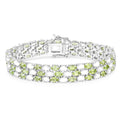 Genuine Opal and Peridot Tennis Bracelet by Fine Color Jewels