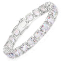 Genuine Opal Rainbow Quartz Tennis Bracelet by Fine Color Jewels