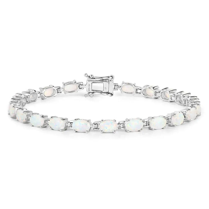 Genuine Opal Tennis Bracelet by Fine Color Jewels