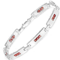 Genuine Orange Sapphire Tennis Bracelet by Fine Color Jewels